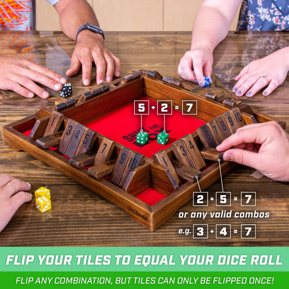 Gosports Shut The Box Premium Wooden Dice Game Playgosports Com