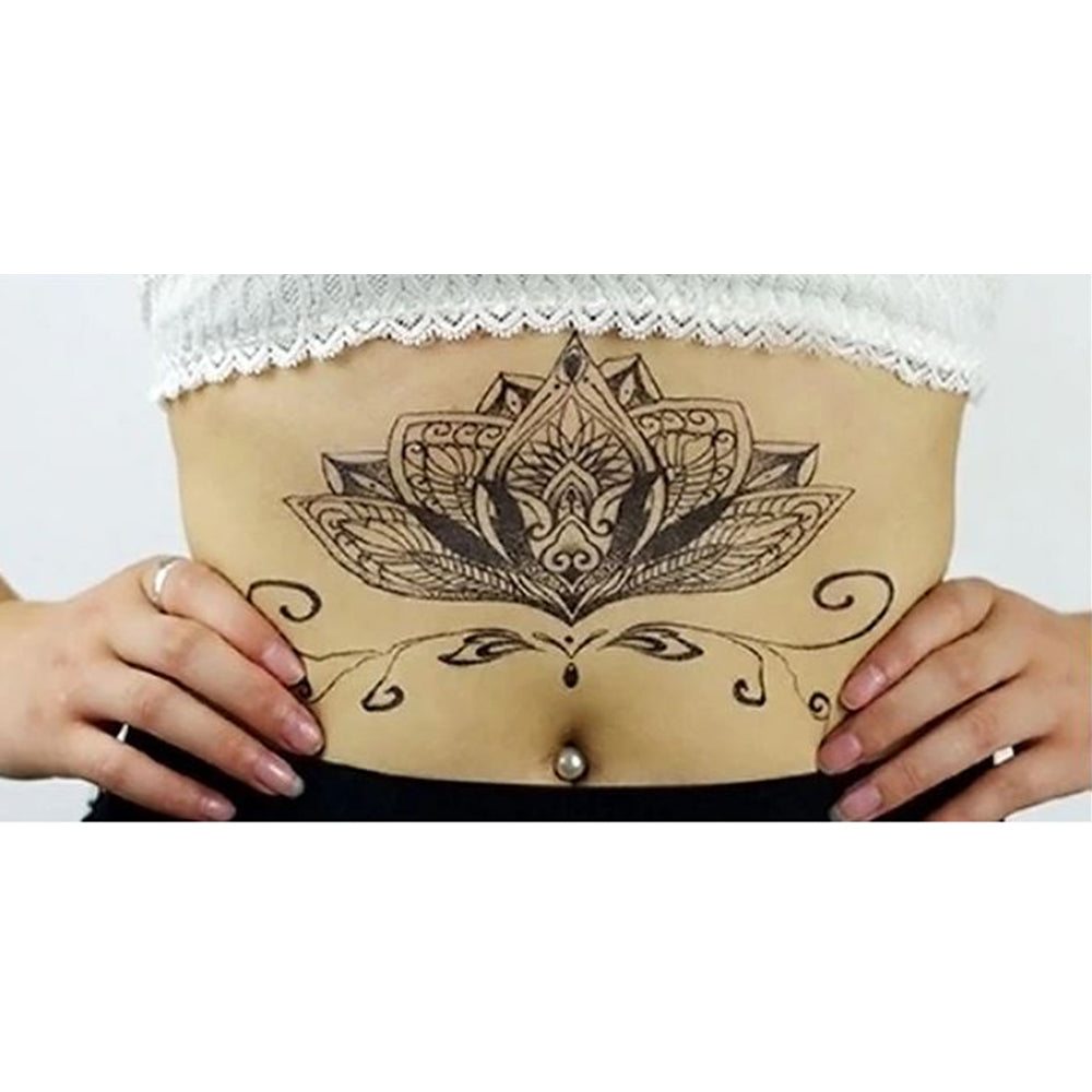 Tatouage Ephemere Femme Lotus 2 Bas Du Dos Les Moins Cher De France Tatouage Fmr