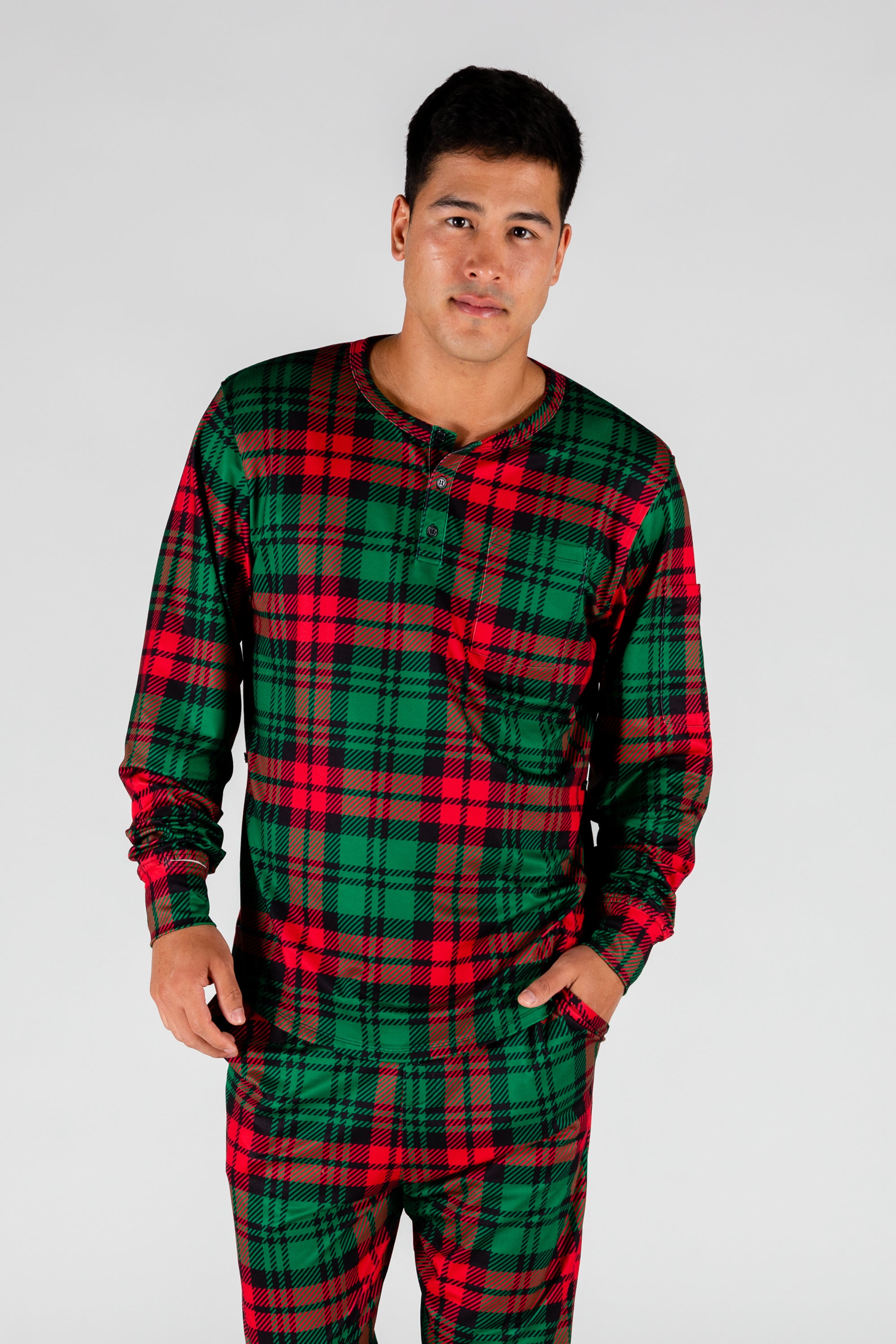 Men S Plaid Christmas Pajama Top The Lincoln Log Love Daddy