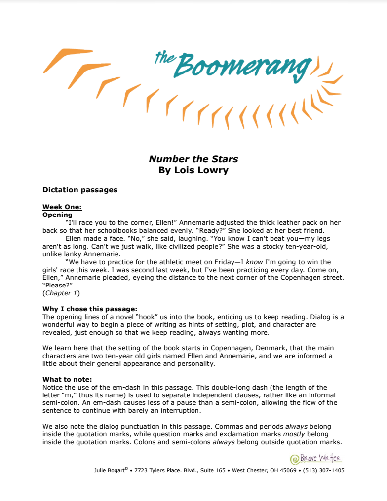 Number The Stars Brave Writer