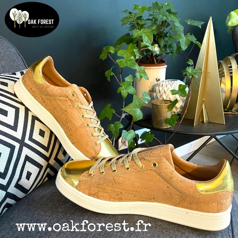 Chaussures En Liege Baskets En Liege Naturel Version Doree Oak Forest