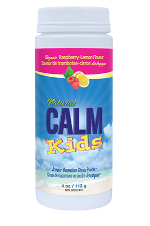 Natural Calm Magnesium Citrate Powder Kids Raspberry Lemon 4 Oz