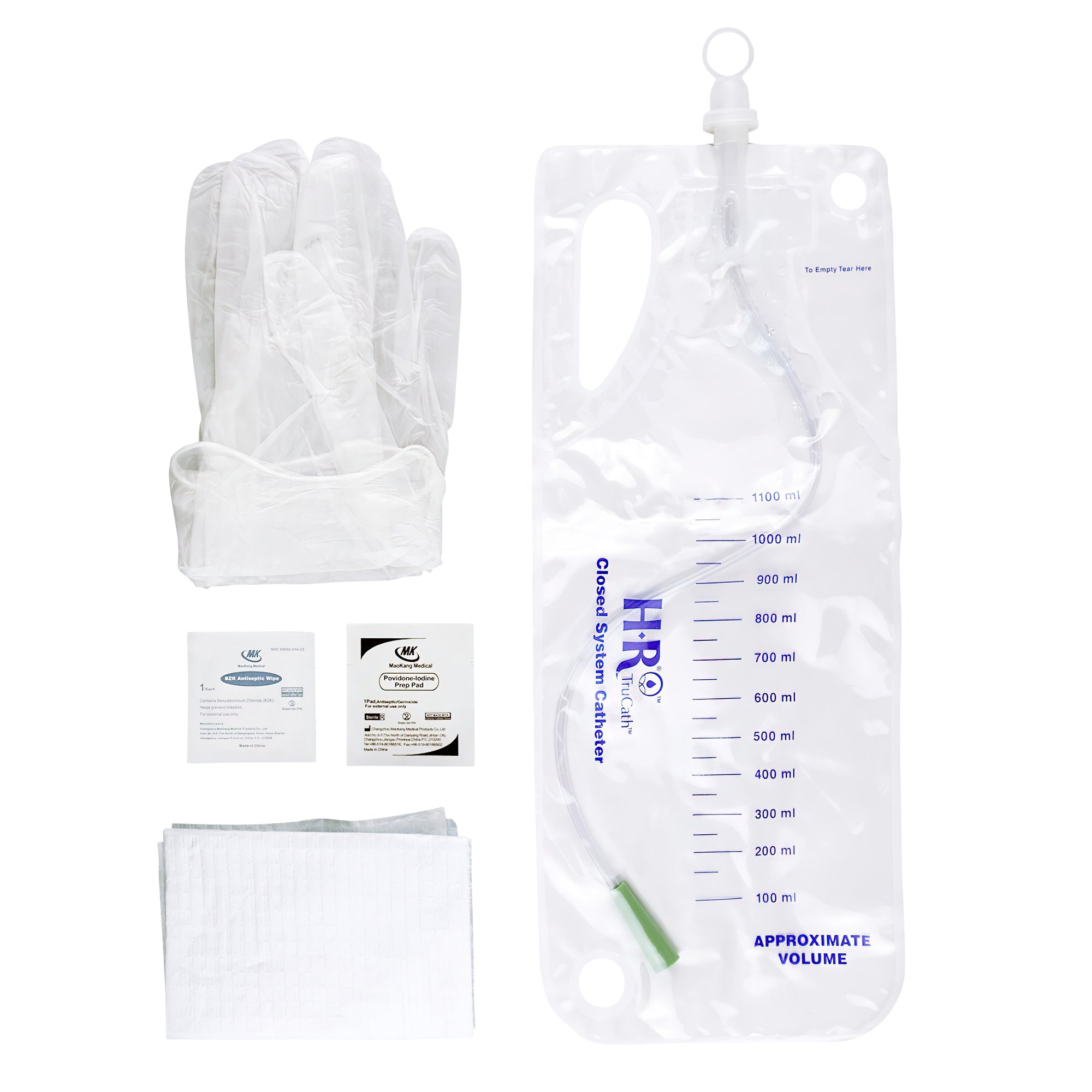 Hr Trucath Closed System Catheter Kit With Insertion Supplies Straig