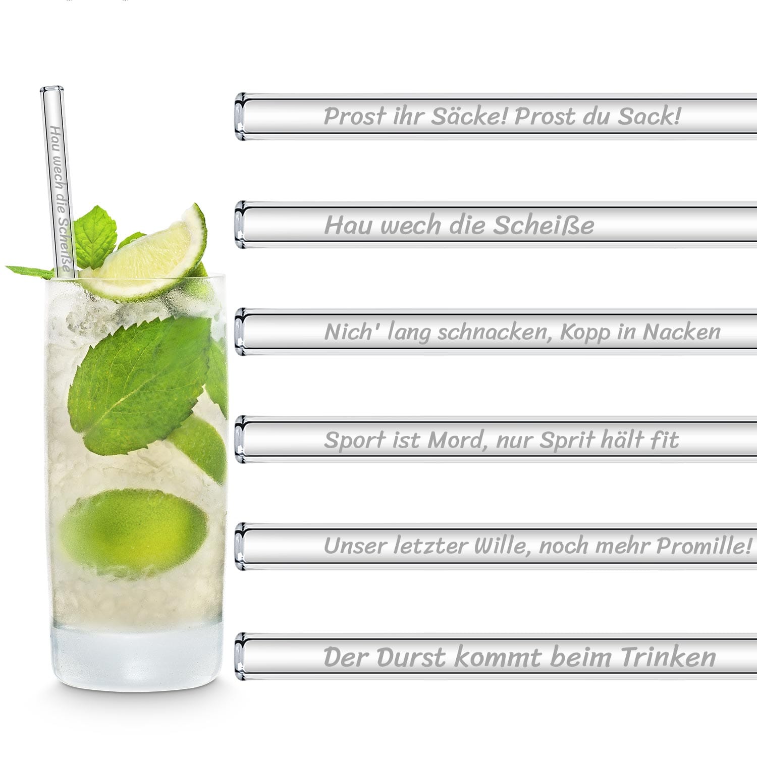 Sauf Spruche Edition Glastrinkhalme Party Trinkspruche Trinkspiele Halm Straws