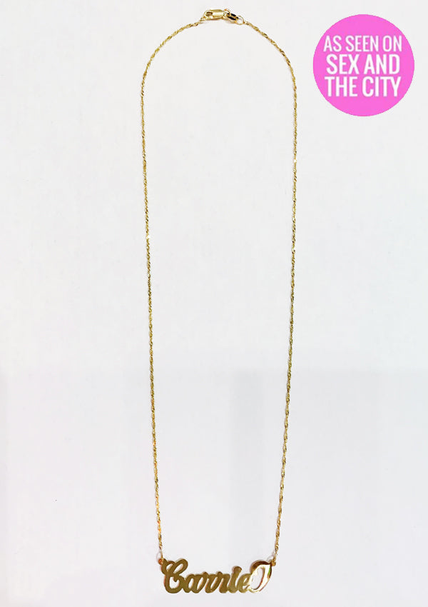 Custom Name Necklace 14k Yellow Gold Patricia Field Artfashion