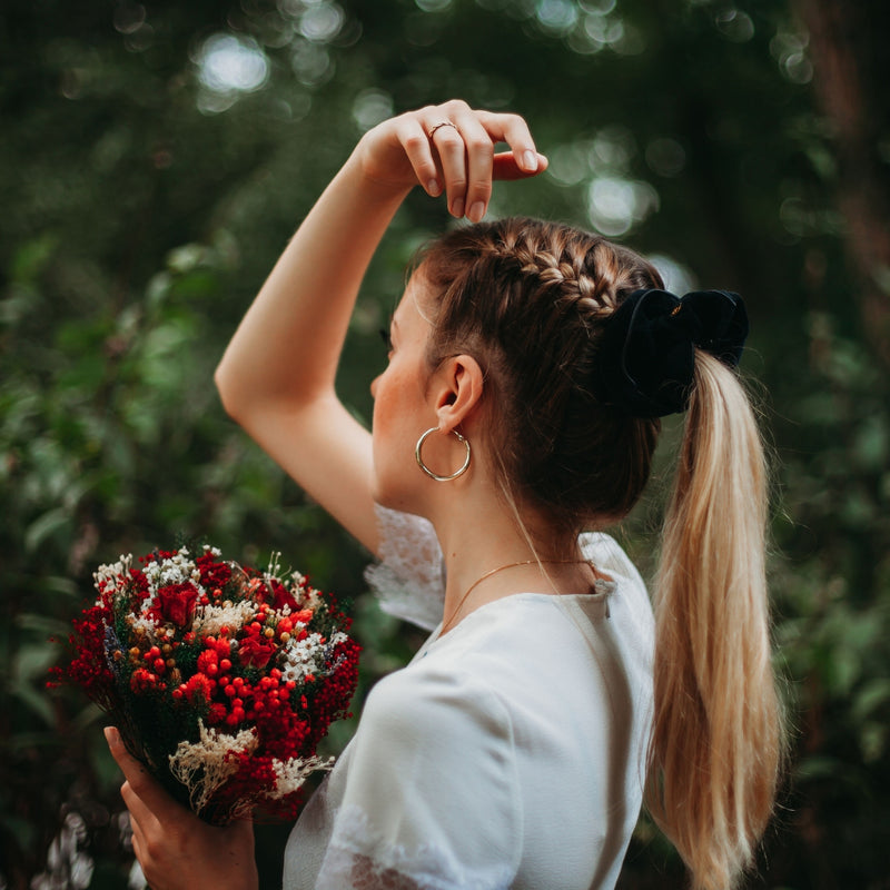Ozaelle Scrunchie Aldo Black Velvet Made In France Organic Cotton