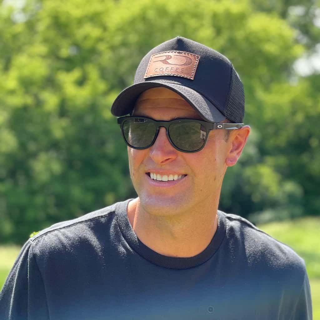 Black Mesh Trucker Hat With Leather Rd Coffee Patch