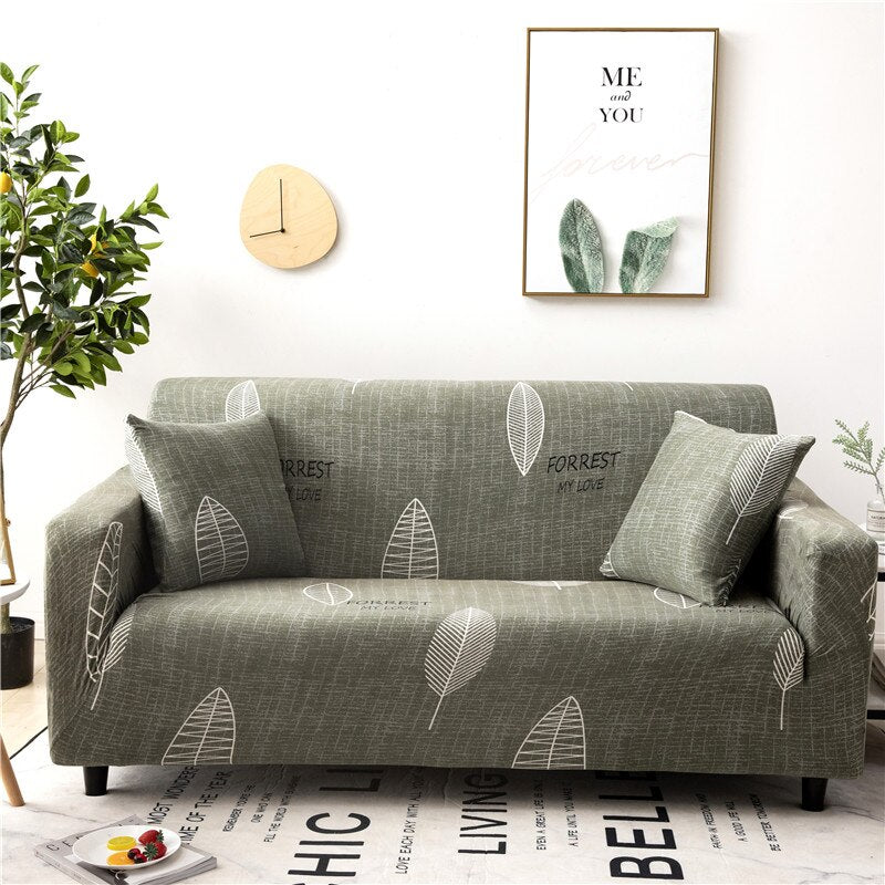 Leaf Forest Green Sofa Cover Covermysofa