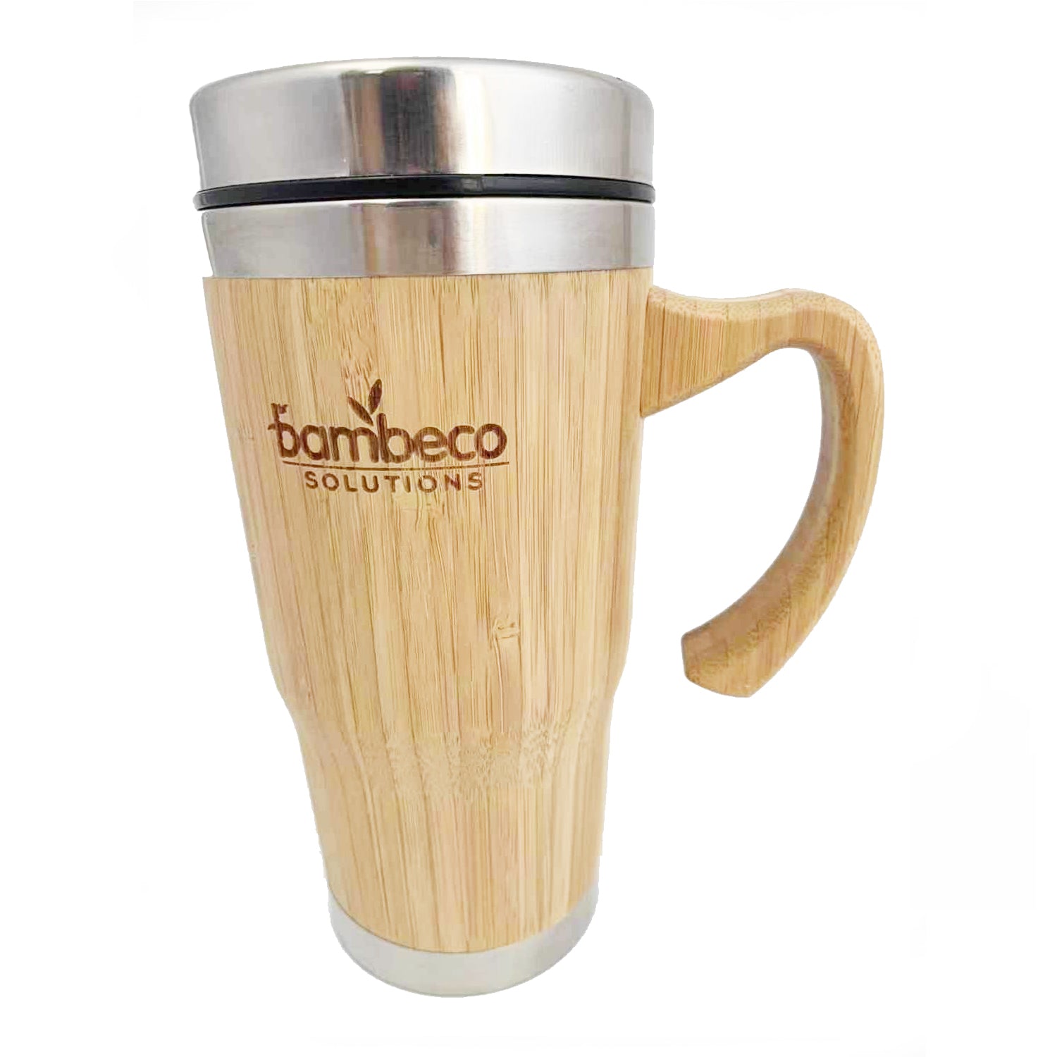 Sustainable Bamboo Insulated Travel Mug With Handle Large Bambecosolutions