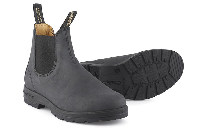 Blundstone 587 Rustic Black Leather Chelsea Boots Blundstone Uk