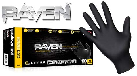 Raven Powder Free Nitrile Gloves Size S M L And Xl 100 Box Sanver Supply
