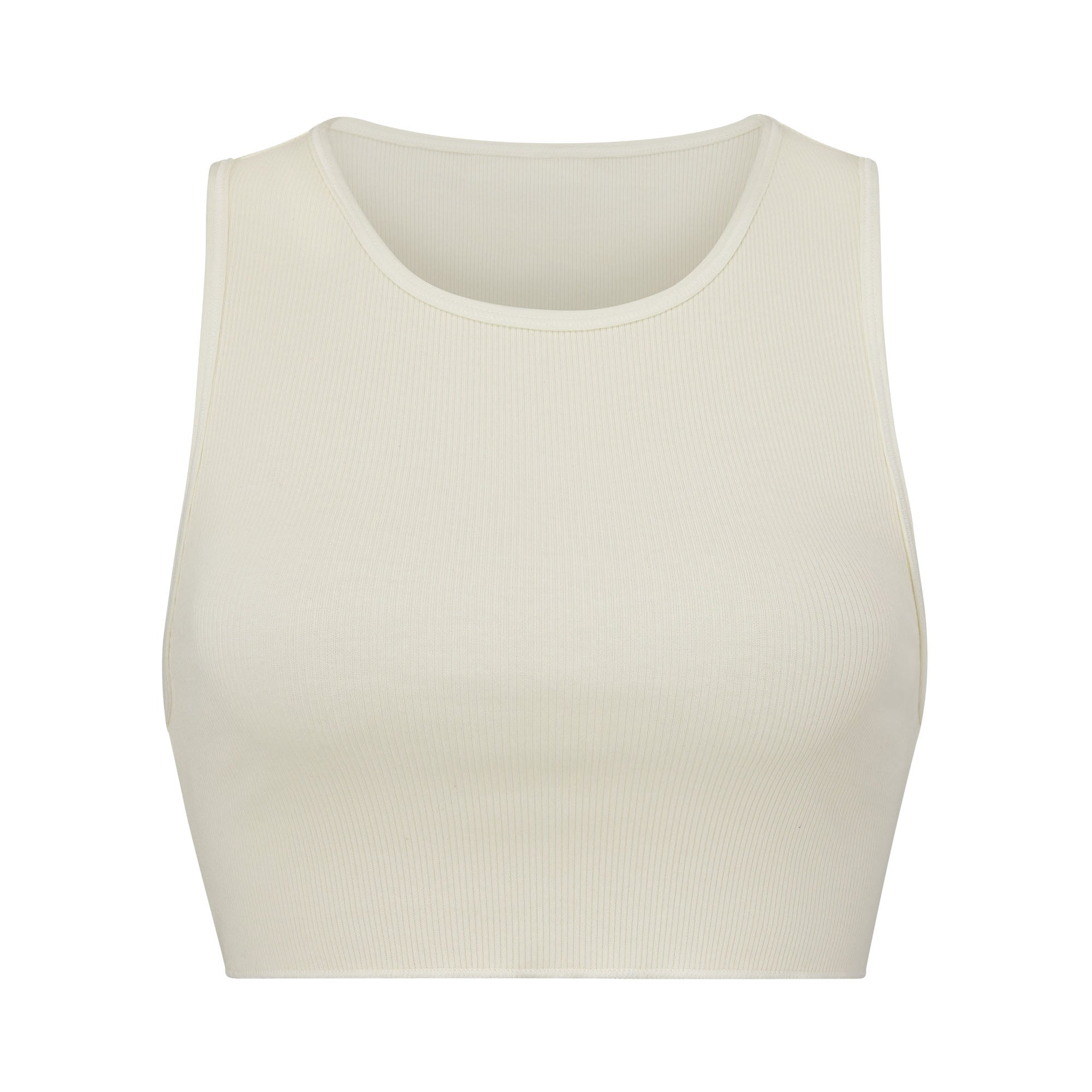 Cotton Rib Super Crop Tank Bone Skims