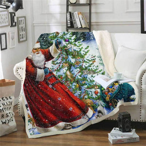 Christmas Blanket Christmas Santa Claus Fleece Throw Blanket For Adu Homeywow