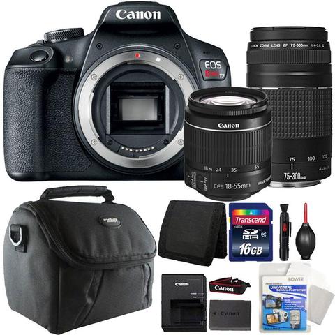 Canon Eos Rebel T7 Dslr Camera With 18 55mm Lens 75 300mm Accessory Shop Smart Deals Online