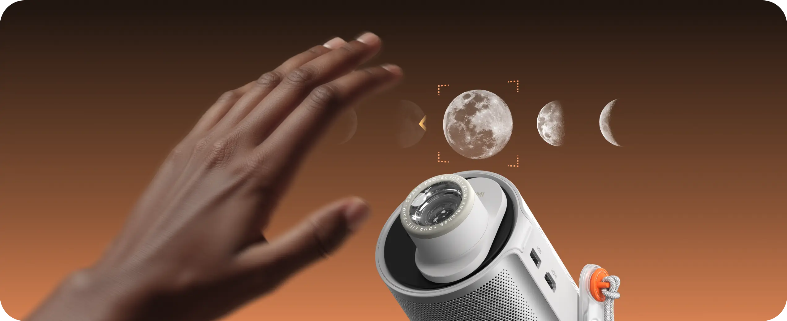 XGIMI Magnetic Creative Filter (3-Pack) for XGIMI MoGo 4 projectors - Switch Vibes with a Wave Wave your hand in any direction within 30cm of the lens to change up the projected content.