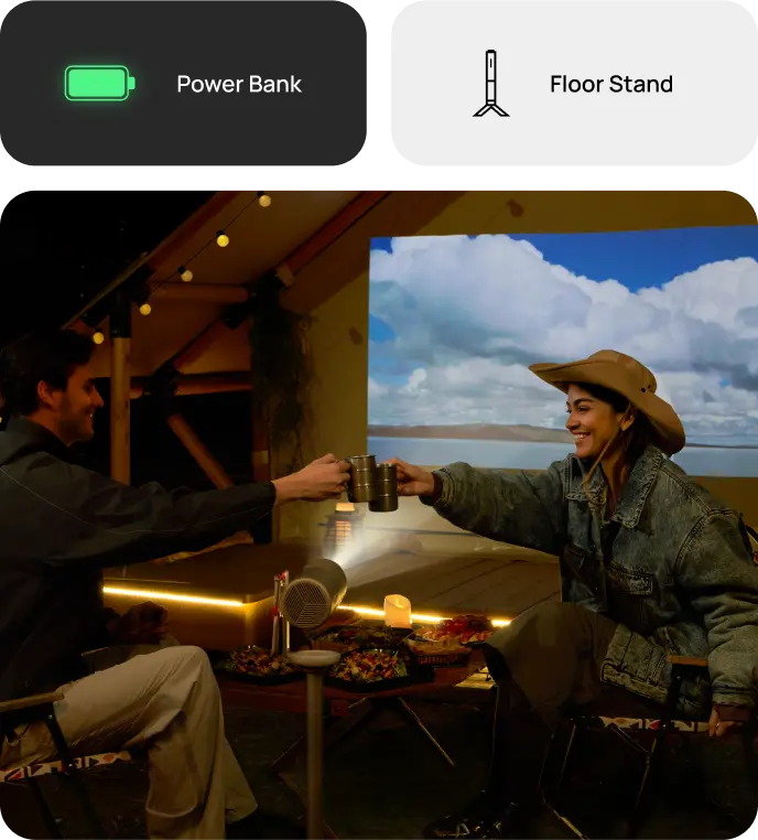 XGIMI PowerBase Stand for MoGo 4 Series - Built-in Power Bank Innovative 2-in-1 Stand The PowerBase Stand combines the versatility of a floor stand with the longevity of a powerful battery, giving you a worry-free, big-screen viewing experience anytime, anywhere. Power Bank Floor Stand XGIMI PowerBase Stand for MoGo 4 Series - Built-in Power Bank Innovative 2-in-1 Stand The PowerBase Stand combines the versatility of a floor stand with the longevity of a powerful battery, giving you a worry-free, big-screen viewing experience anytime, anywhere. Power Bank Floor Stand