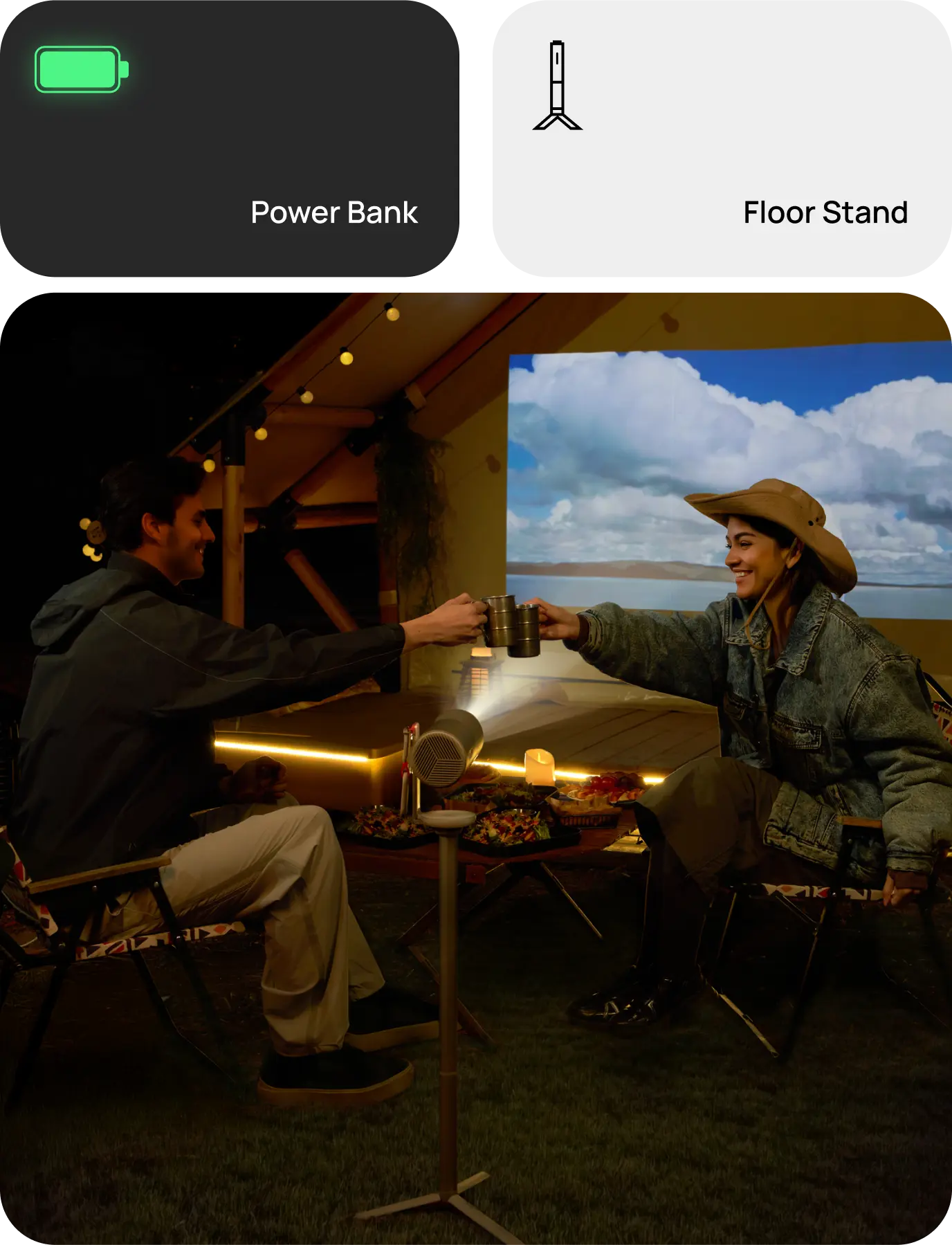 XGIMI PowerBase Stand for MoGo 4 Series - Built-in Power Bank Innovative 2-in-1 Stand The PowerBase Stand combines the versatility of a floor stand with the longevity of a powerful battery, giving you a worry-free, big-screen viewing experience anytime, anywhere. Power Bank Floor Stand XGIMI PowerBase Stand for MoGo 4 Series - Built-in Power Bank Innovative 2-in-1 Stand The PowerBase Stand combines the versatility of a floor stand with the longevity of a powerful battery, giving you a worry-free, big-screen viewing experience anytime, anywhere. Power Bank Floor Stand
