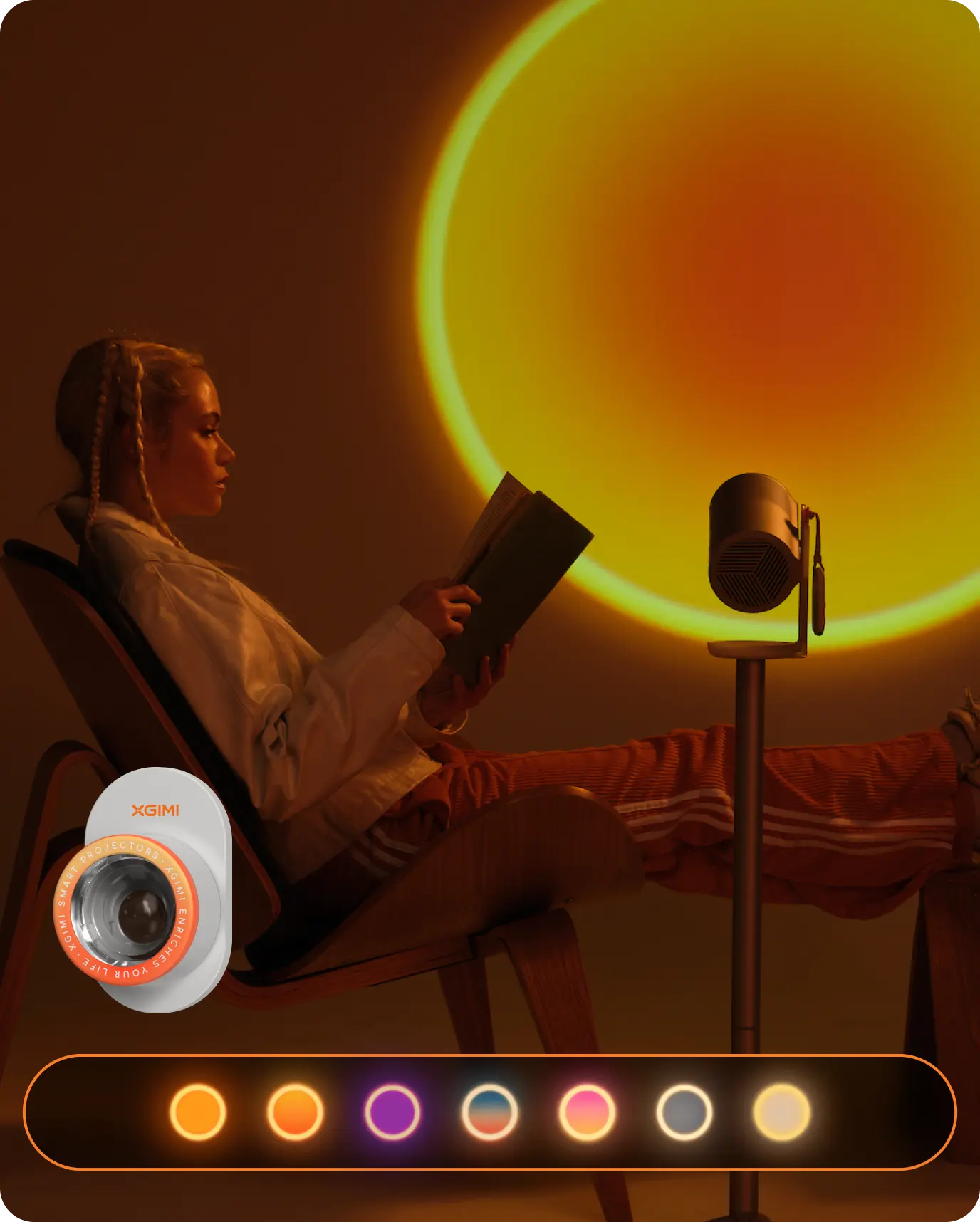 XGIMI MoGo 4 Laser Portable Triple Laser Projector - Sunset Filter:  Bask in the glow of your own personal Sunset.