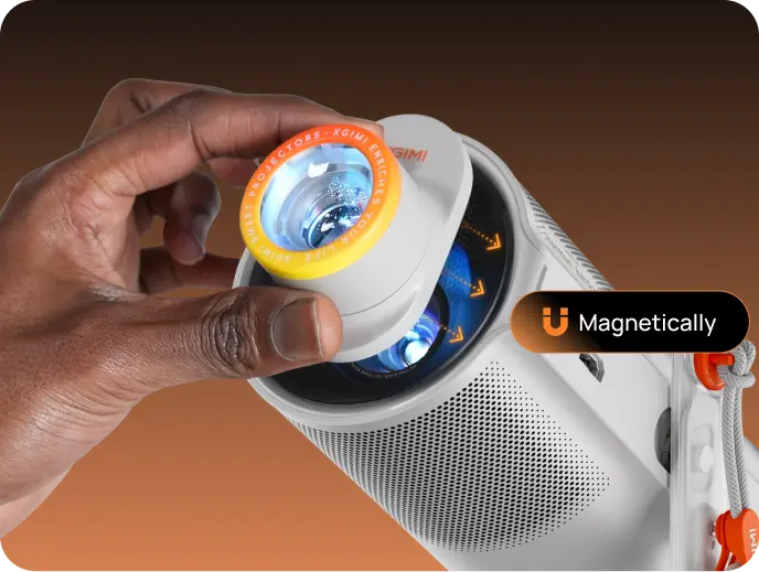 XGIMI MoGo 4 Smart 1080p Projector - Magnetic Creative Filter Click, Click, BOOM  Transforming your space has never been simpler. Just snap the Magnetic Creative Filter onto the lens, and vibe out. 