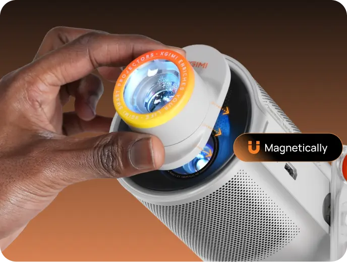 XGIMI MoGo 4 Laser Portable Triple Laser Projector - Magnetic Creative Filter Flip, Snap, Chill  Transforming your space has never been simpler. Just flip off the lights, snap on the Magnetic Creative Filter, and vibe out.