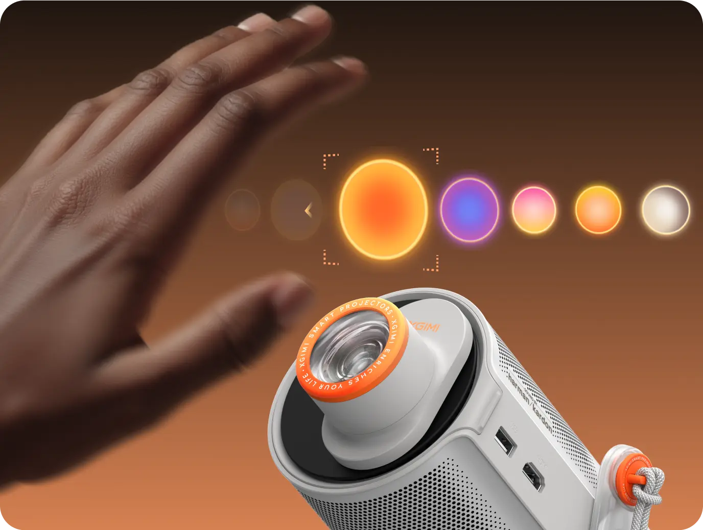 XGIMI MoGo 4 Laser Portable Triple Laser Projector - Wave, Switch, Wow Wave your hand within 30cm of the lens to change up the content—no remote required.