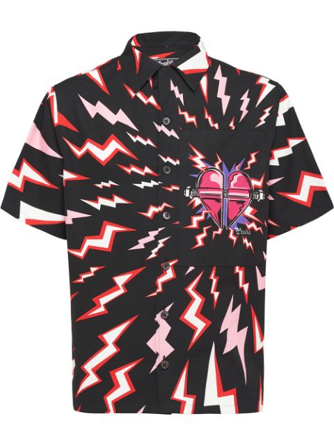 Prada Hemd Mit Blitz Print Musthype