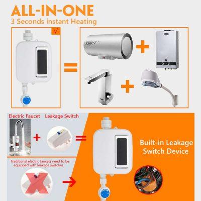 Portable Water Heater Tankless Hot Water Heater Electric 3500w