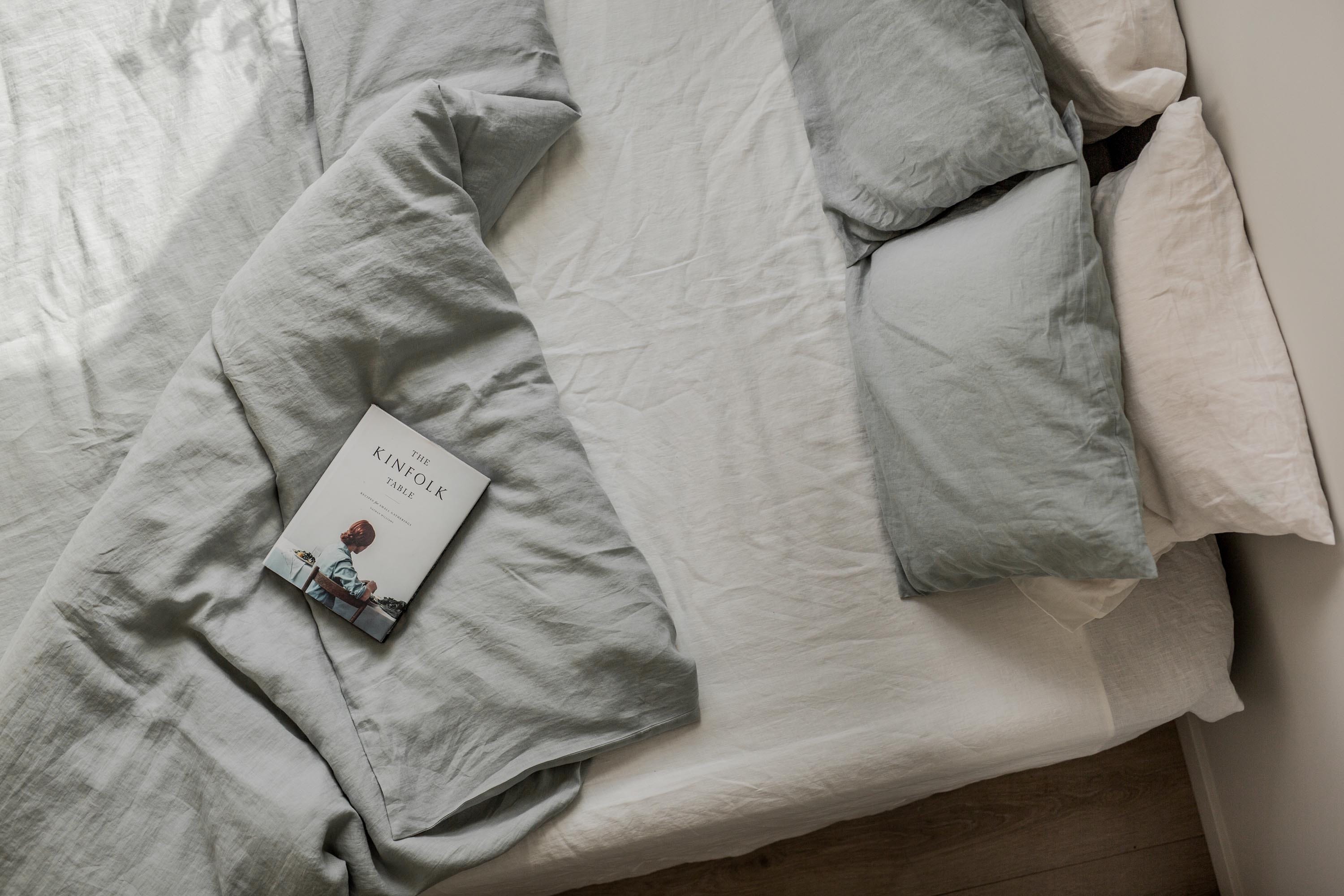 Linen Bedding Set In Sage Green