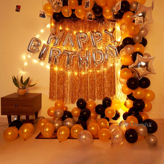 Black And Gold Birthday Decorations Black And Gold Birthday Theme Decorations For 18th 21st 30th 40th And 80th Birthday Frillx