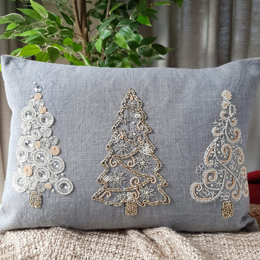 Three Trees Grey Christmas Cushion Cover Australian Home And Living