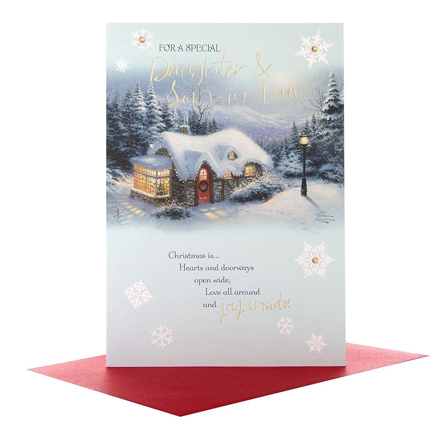 Daughter And Son In Law Christmas Card Home And Family Basket Of Cards