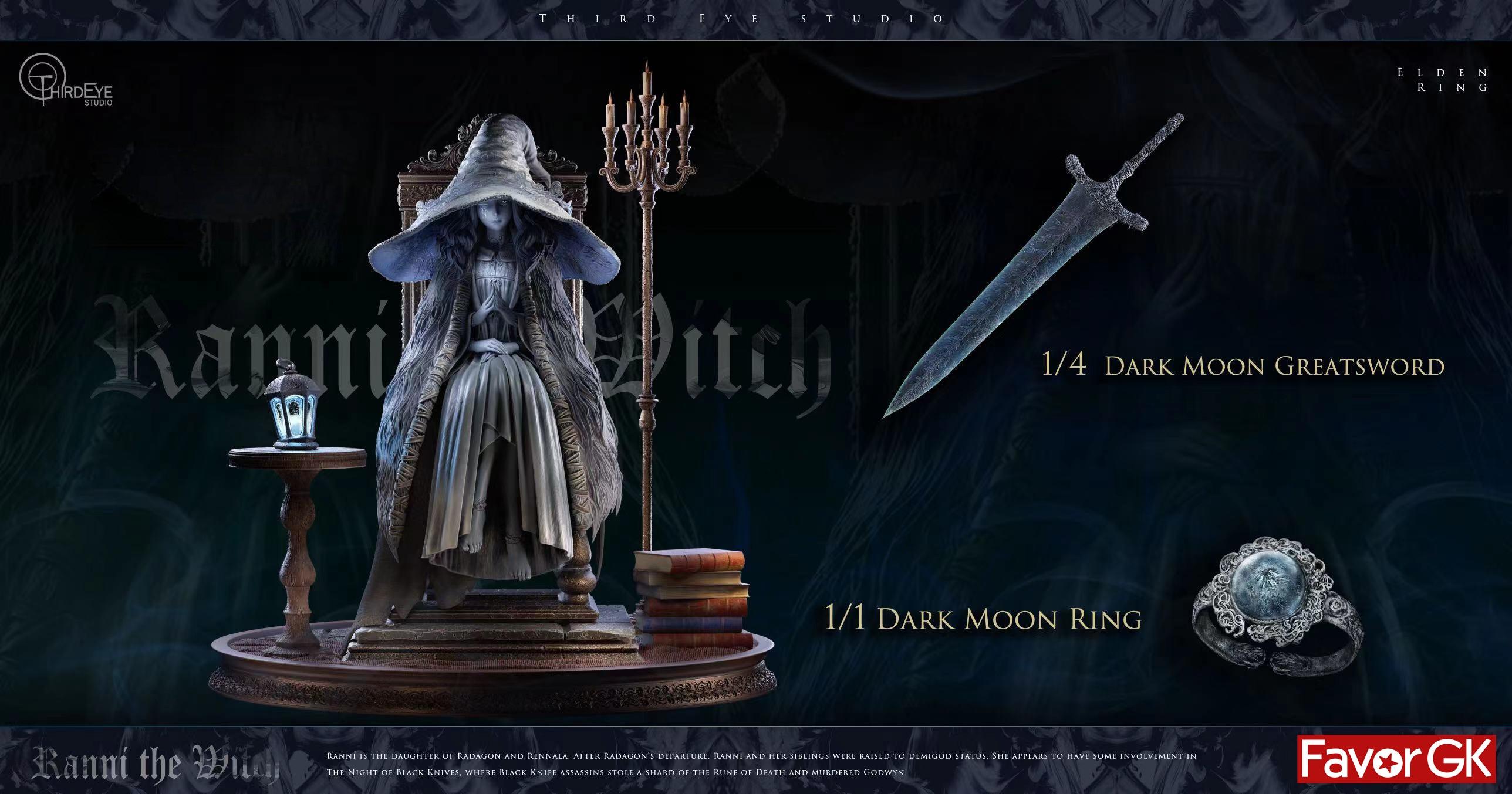 1 4 Scale Ranni The Witch With Led Elden Ring Resin Statue Thirdey Favorgk