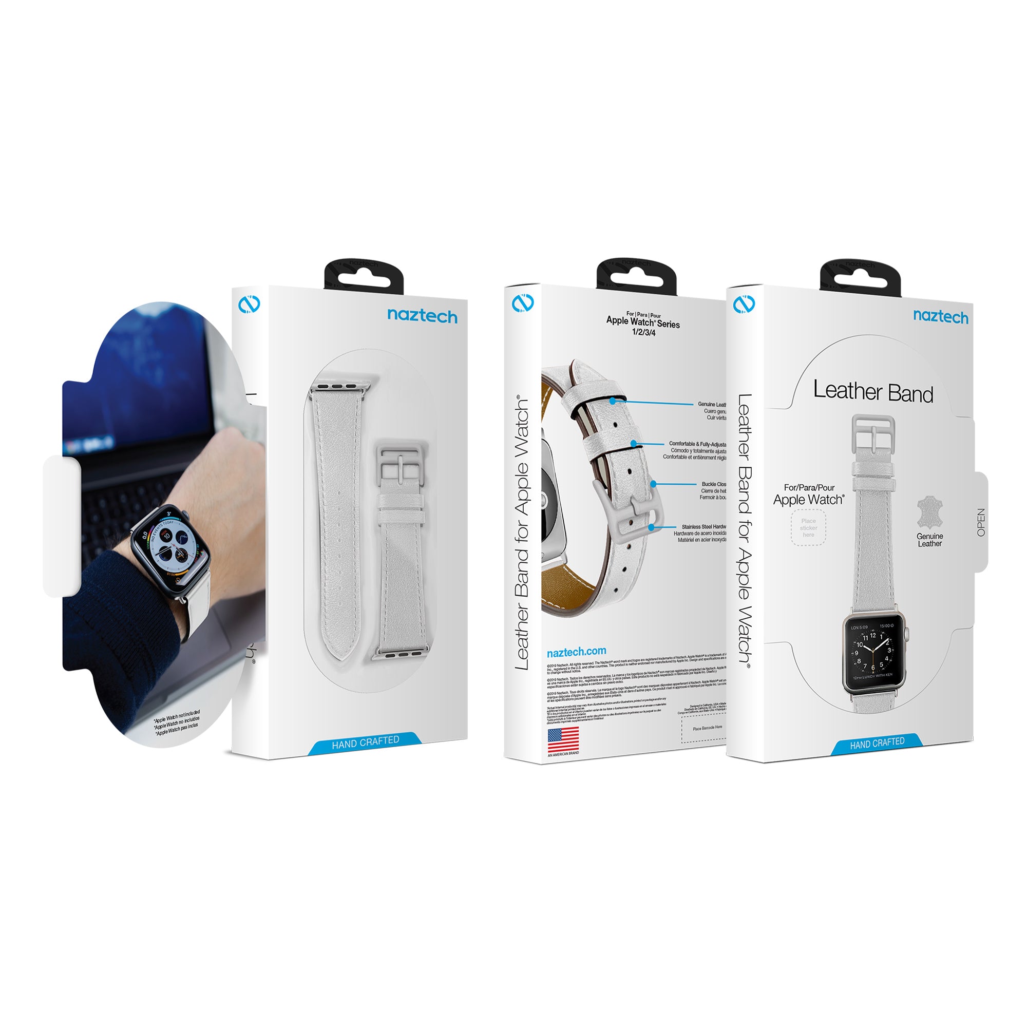 Leather Apple Watch Band White 38 40mm Naztech Naztech Com