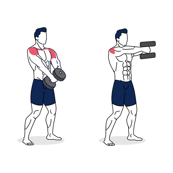 Two Handed Dumbbell Front Raise Simply Fitness