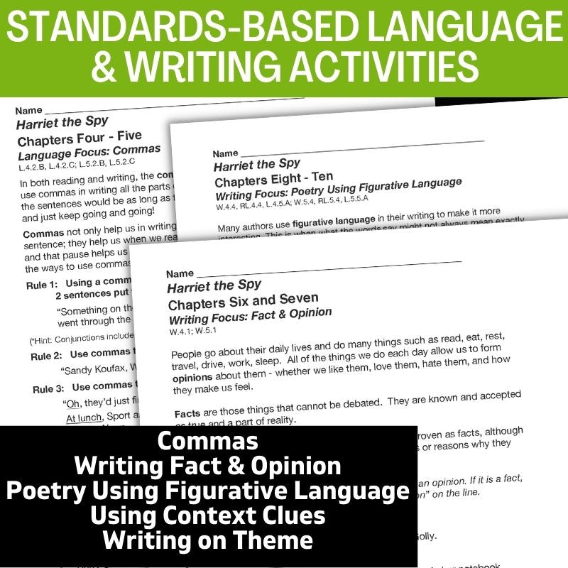 Harriet The Spy Novel Study Over 100 Pages Of No Prep Teaching Mater Simply Novel