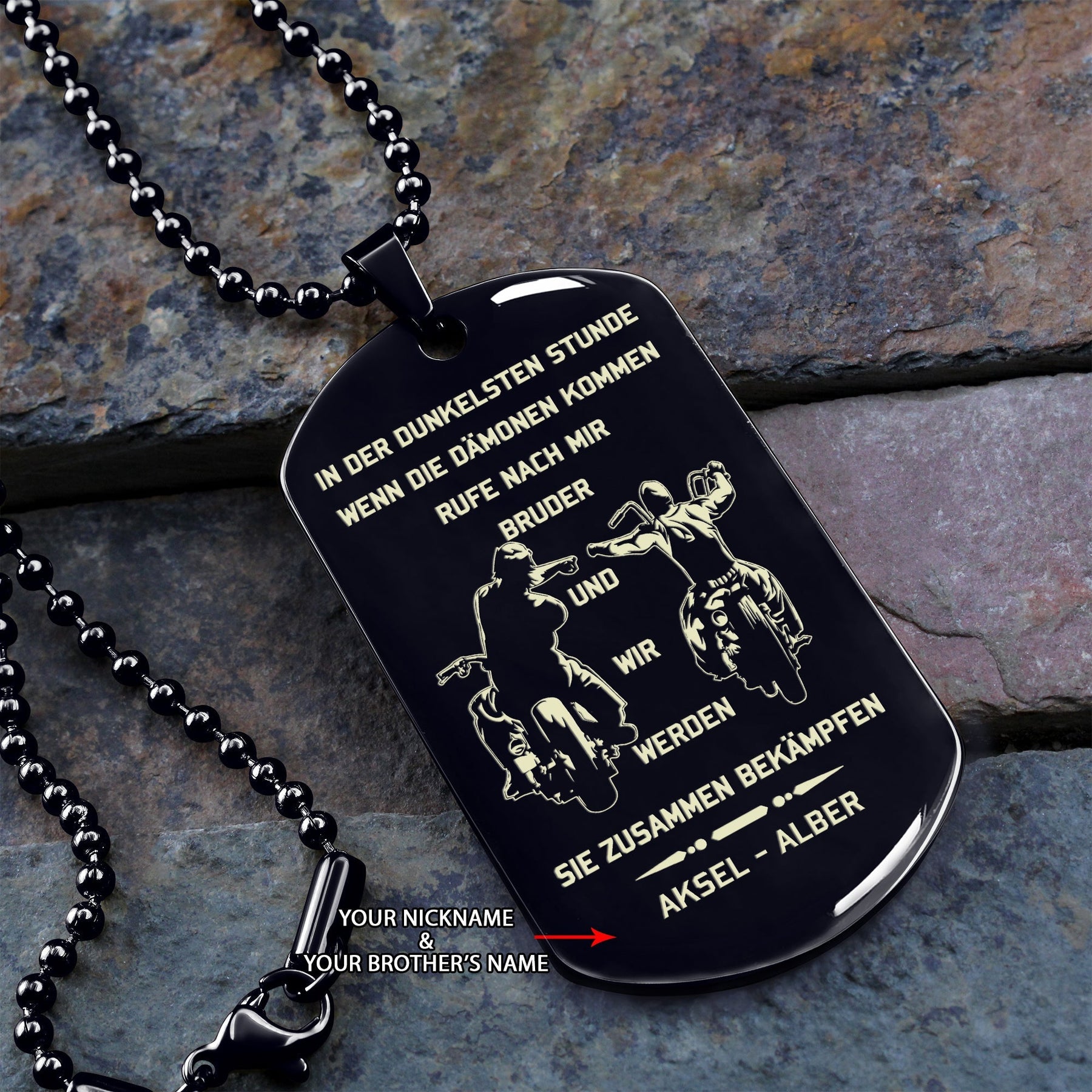 Germany Call On Me Brother Engraved Dog Tag Gift For Brothers