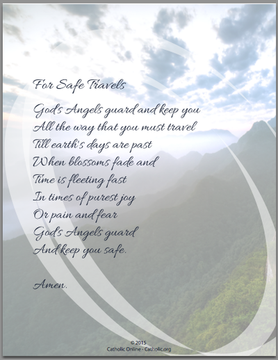 Prayer For Safe Travels Free Pdf Catholic Online Learning Resources