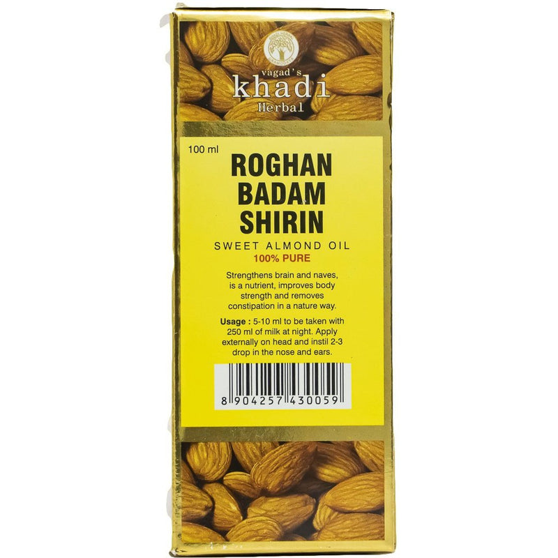 Vagad S Khadi Sweet Almond Oil Herbal Roghan Badam Shirin 100 Ml