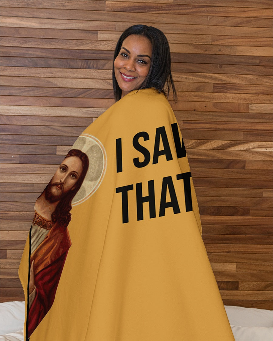 I Saw That Funny Jesus Meme Great Fun Christian Gift Sherpa Blanket Viralcitron