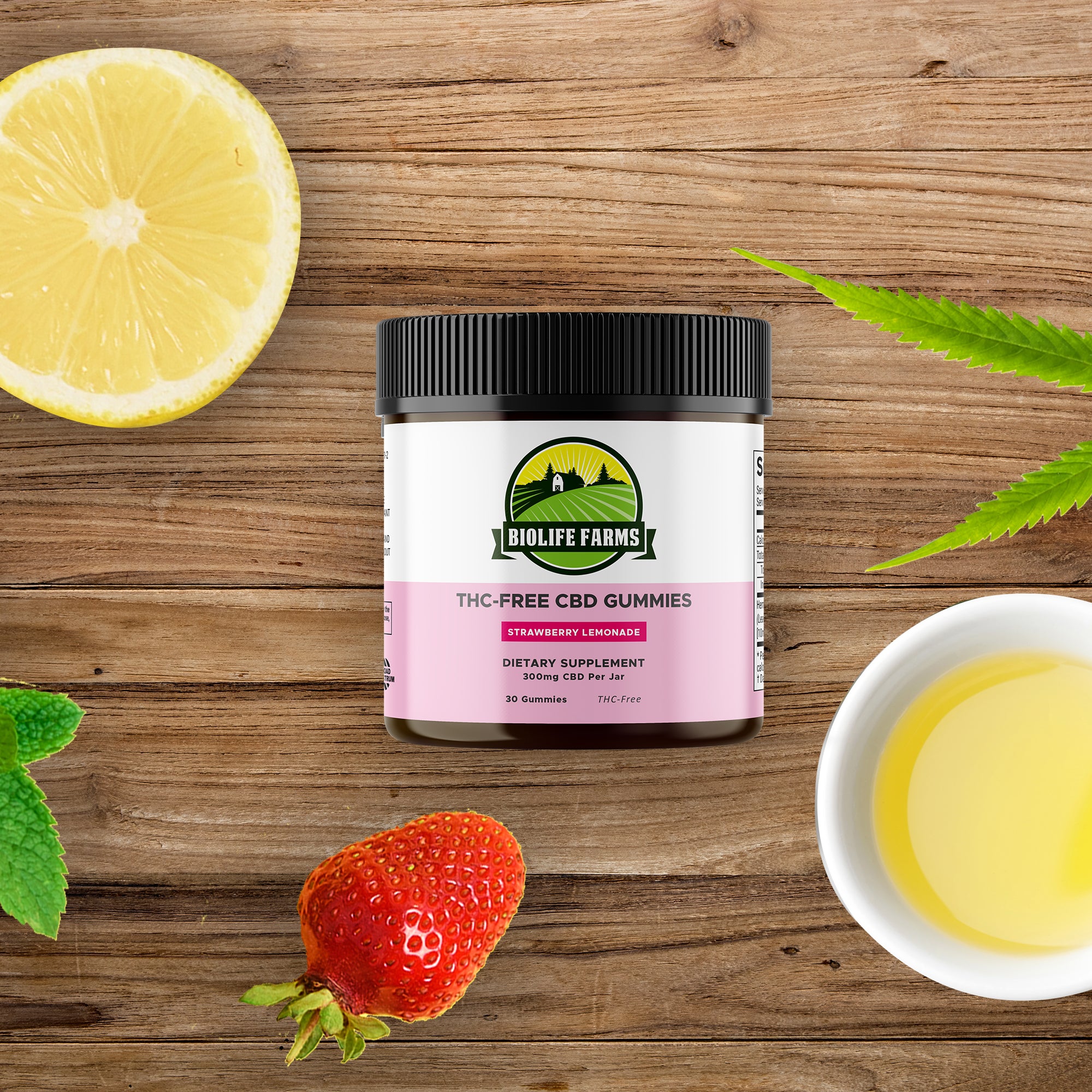 Premium Cbd Gummies Strawberry Lemonade 30 Gummies 10mg Biolife Farms