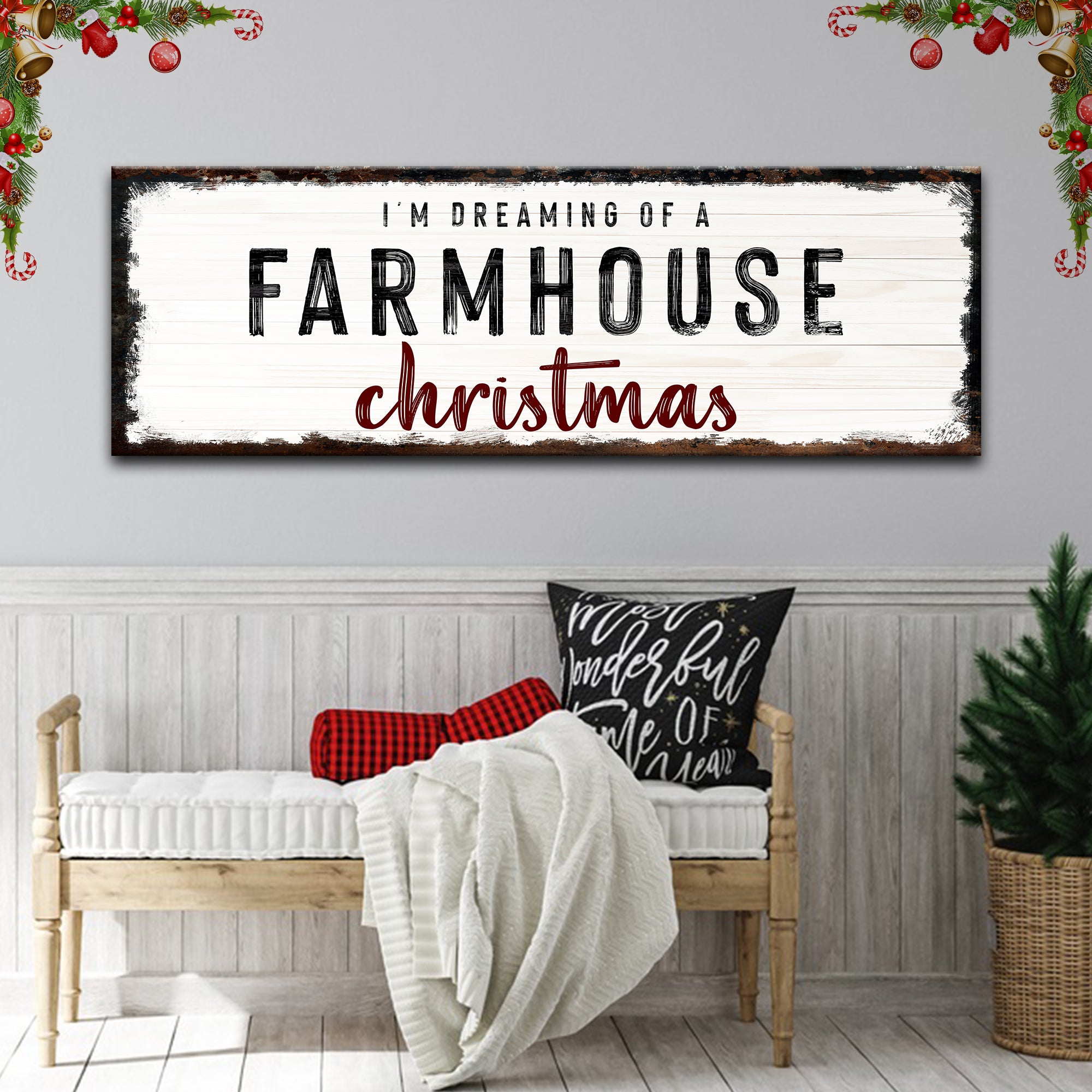 Farmhouse Christmas Sign Tailored Canvases