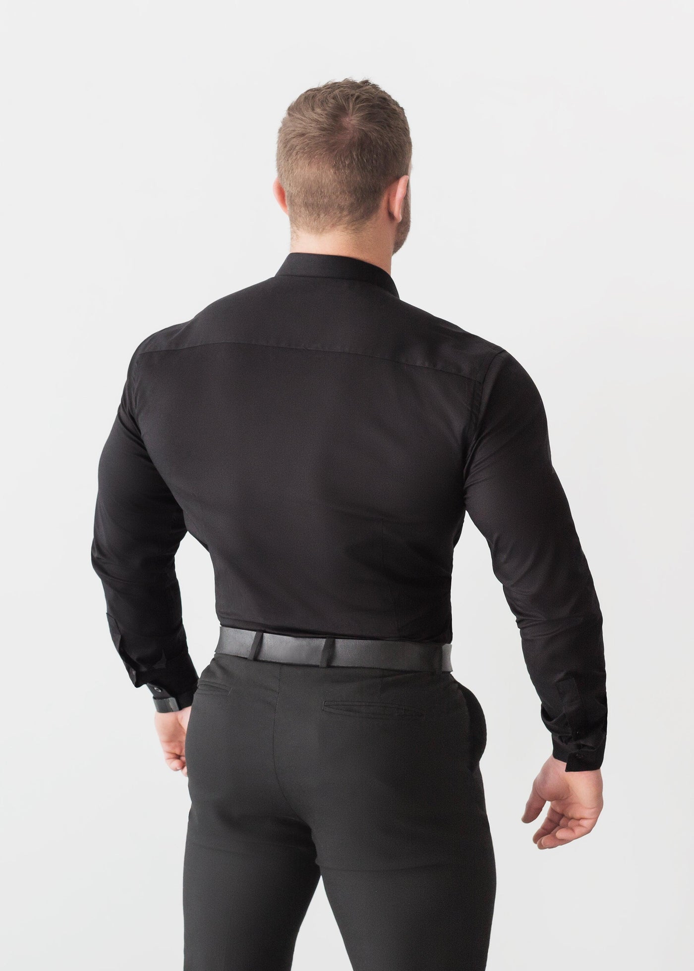 Black Tapered Fit Shirt Muscle Fit Black Shirt Tapered Menswear