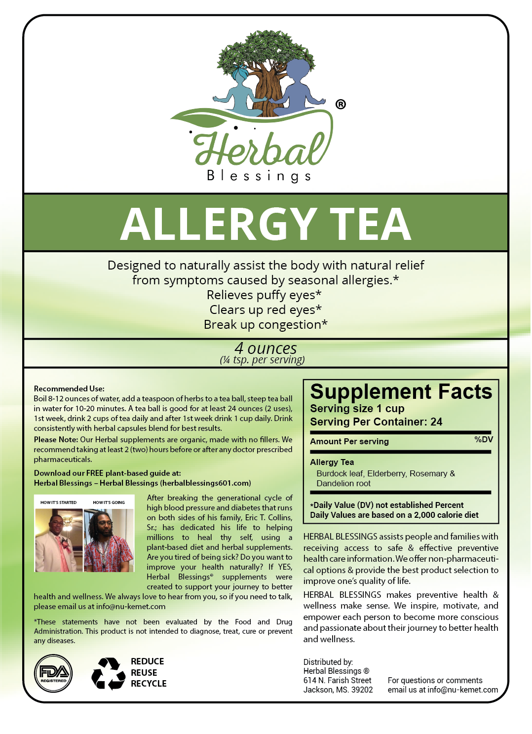 Allergy Tea Herbal Blessings