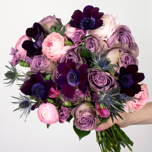 Romantic Waltz Purple And Pink Flower Arrangement Flowerfix