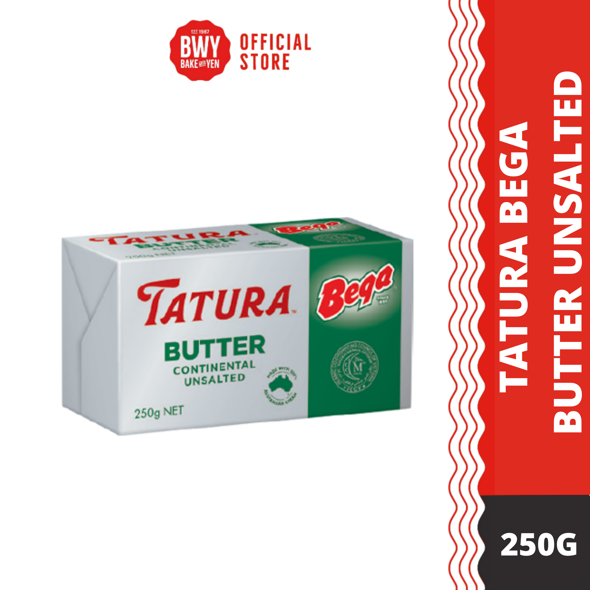 Tatura Bega Butter Unsalted 250g Bake With Yen