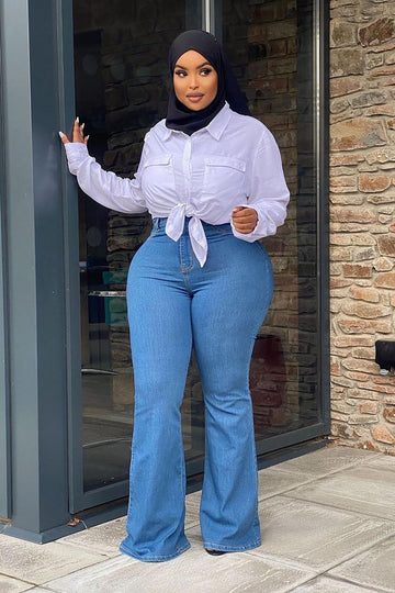 Plus Size Flare Jeans Curvy Bell Bottoms Fashion Nova