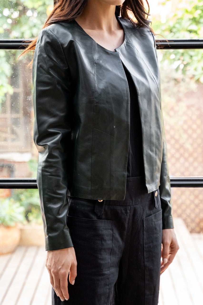 Dea Milla Black Leather Jacket Miss Gladys Sym Choon