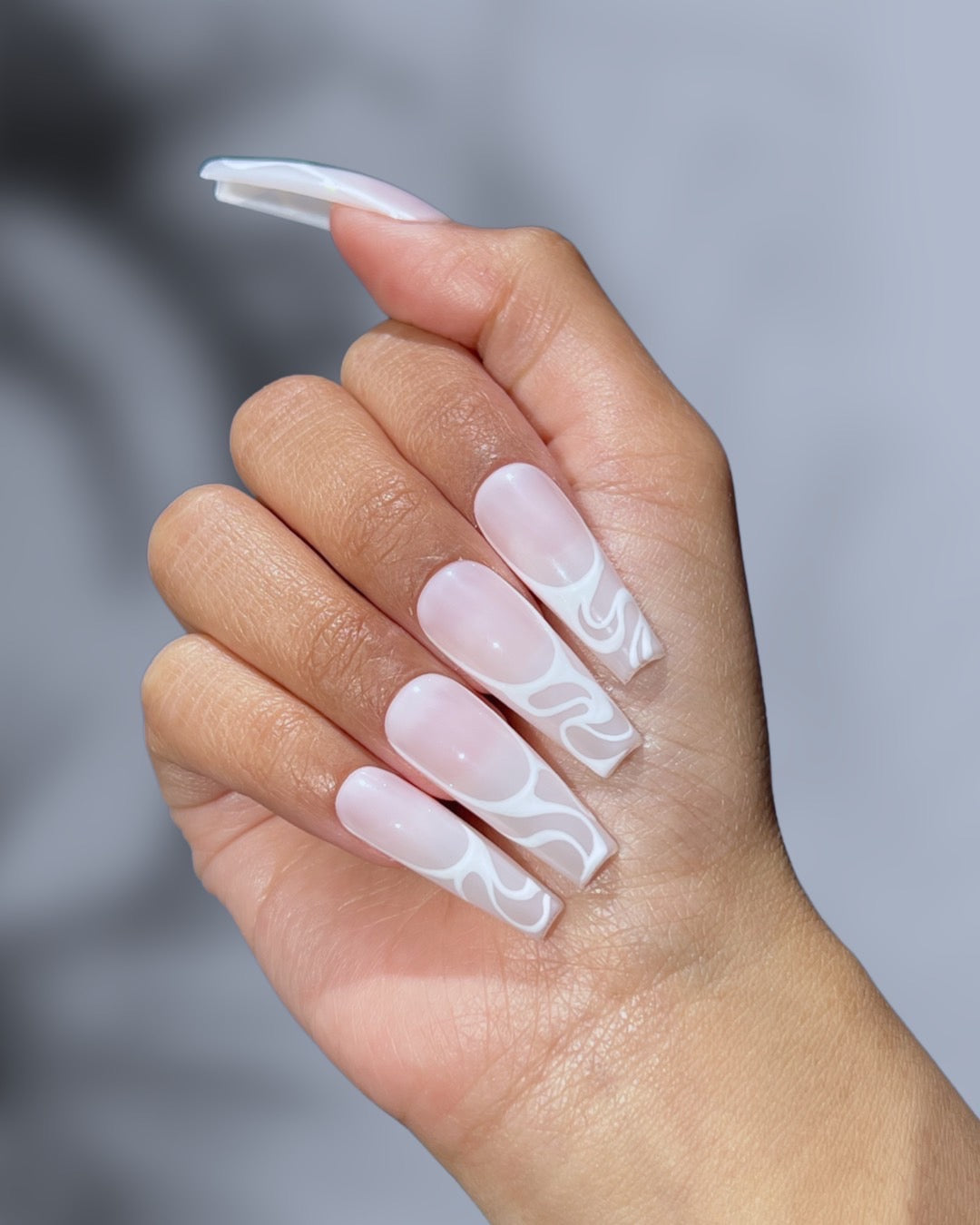 French Swirl Blanc Pamper Nail Gallery