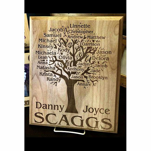 Engraved Family Tree Plaque Enchanted Memories Custom Engraving Enchanted Memories Custom Engraving Unique Gifts