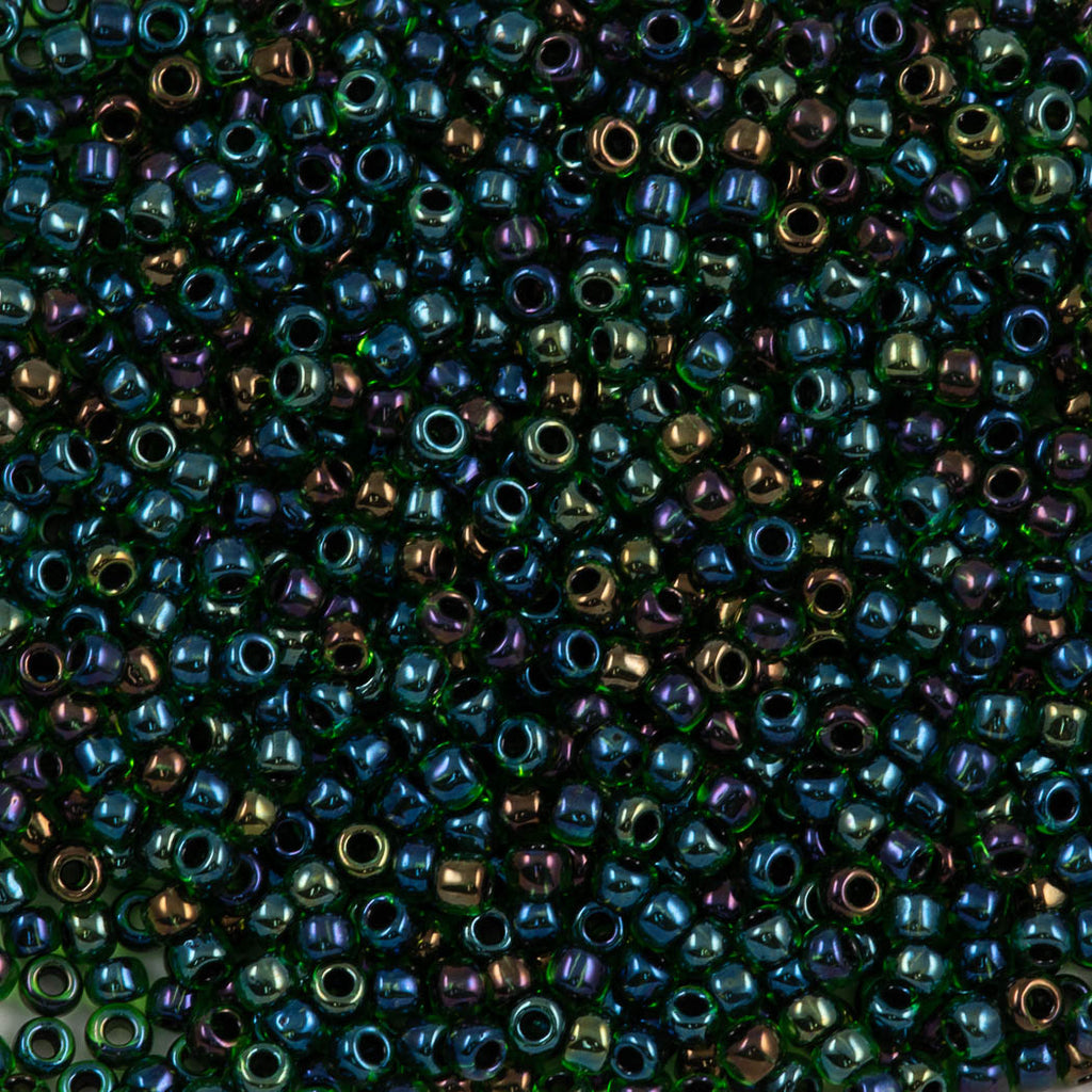 Toho Seed Bead 11 0 Inside Color Lined Purple Green 397 Aura Crystals Llc